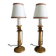 Paire de lampes bougeoirs en bronze ciselé