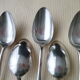 Set of 6 spoons with single flat silver metal soup different goldsmiths