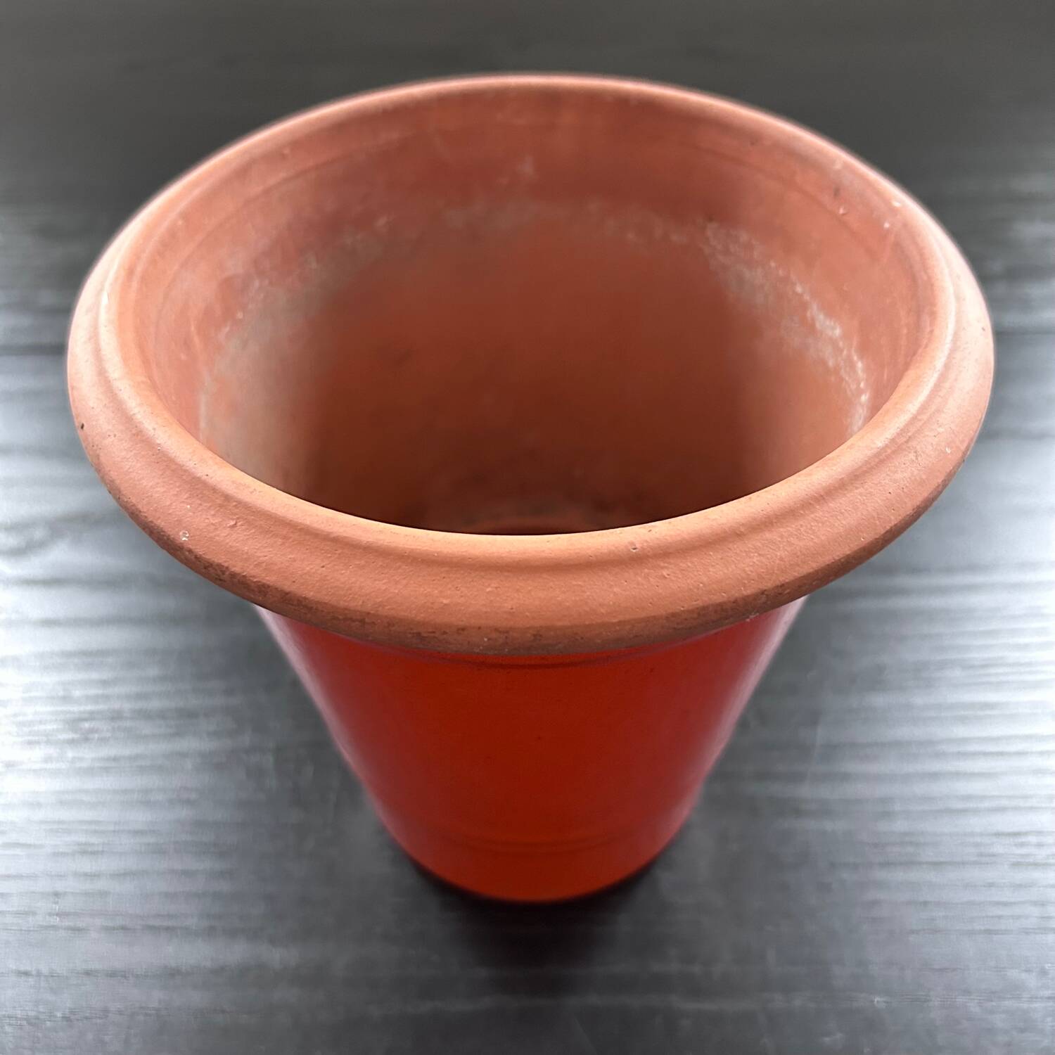 Vintage orange flowerpot