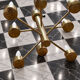 Eight-light chandelier in solid brass by Gaetano Sciolari, Italy, year