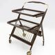 Cesare Lacca Mid-Century Modern Italian Walnut Brass Bar Cart by Cassina