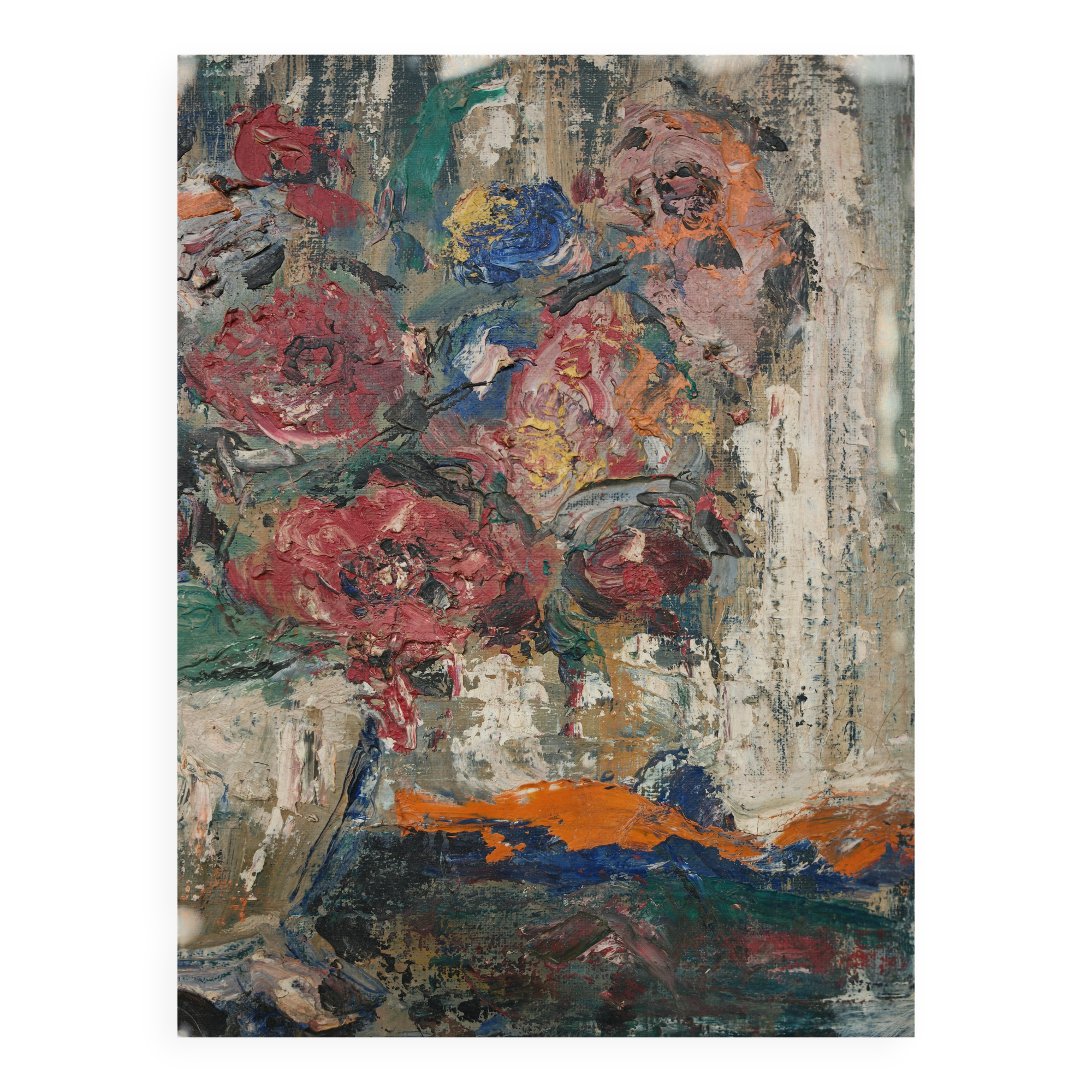 Modernist oil on canvas 'Flowers' by Branislava Modelska-Jovanovic