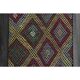 1970s Vintage Turkish Oushak Handmade Wool Cotton Purple Runner Rug 62x206