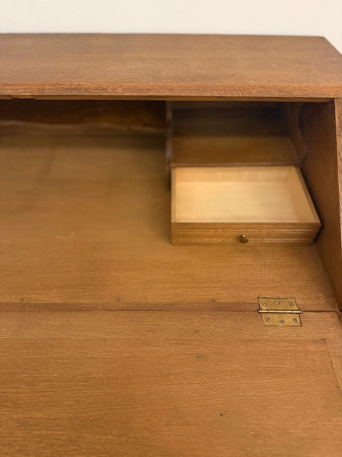 Carved oak secretary