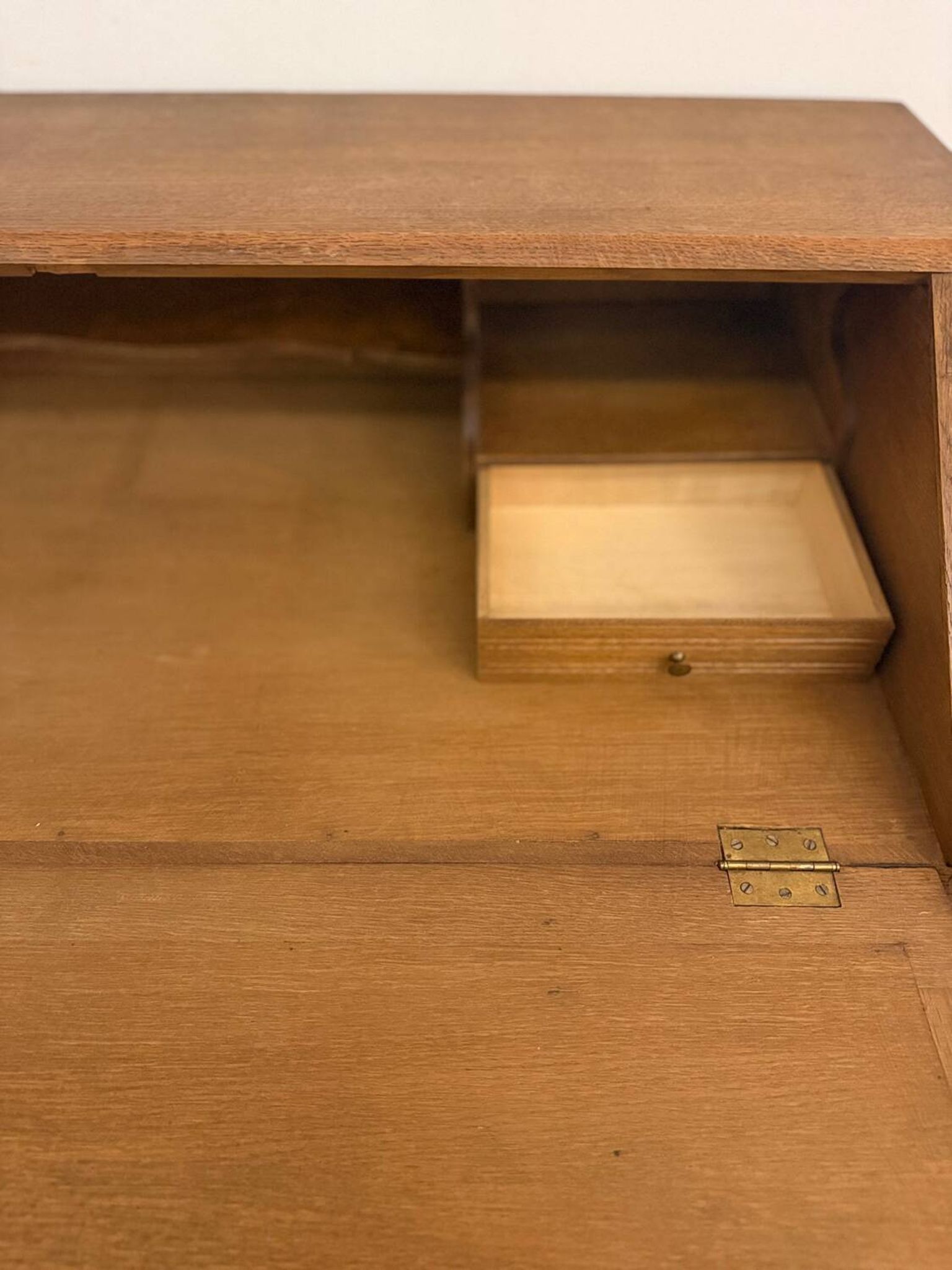 Carved oak secretary