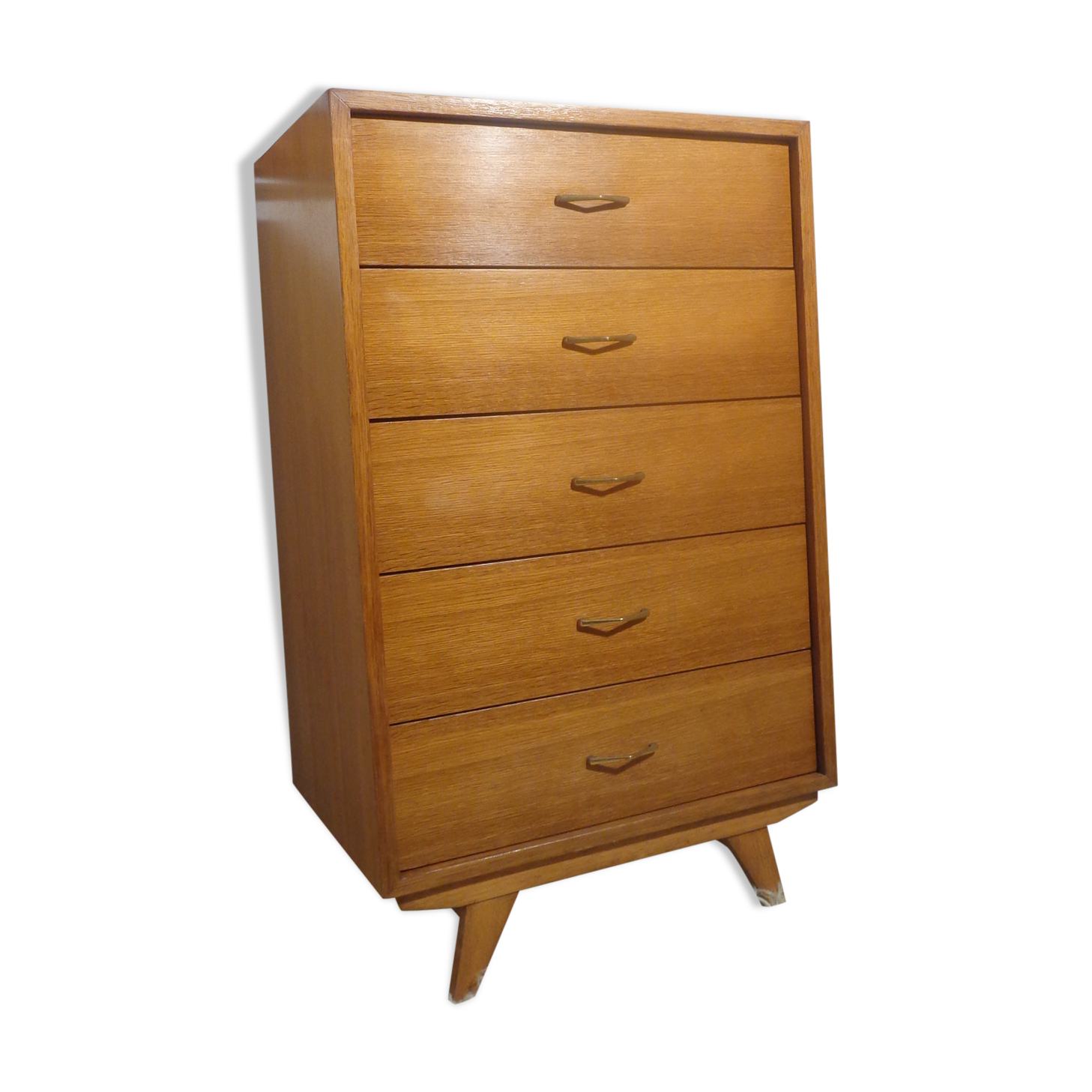 Commode chiffonnier vintage des années 60 bois clair
