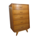 Commode chiffonnier vintage des années 60 bois clair
