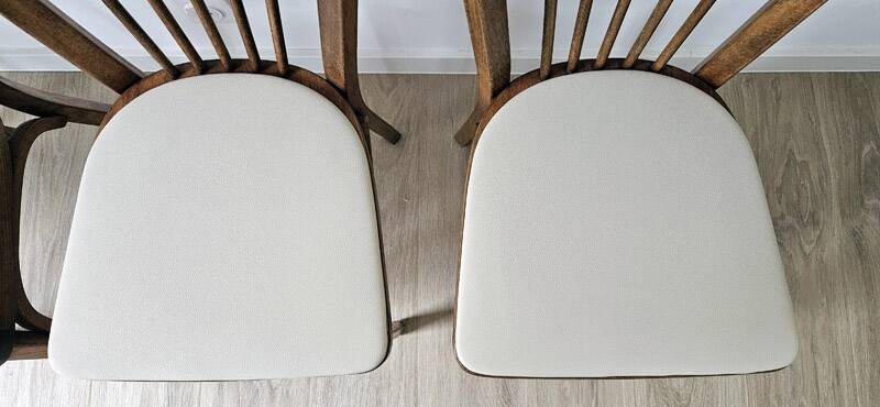 Set of 4 Baumann chairs model no. 153 – solid beech and faux leather – 1960s