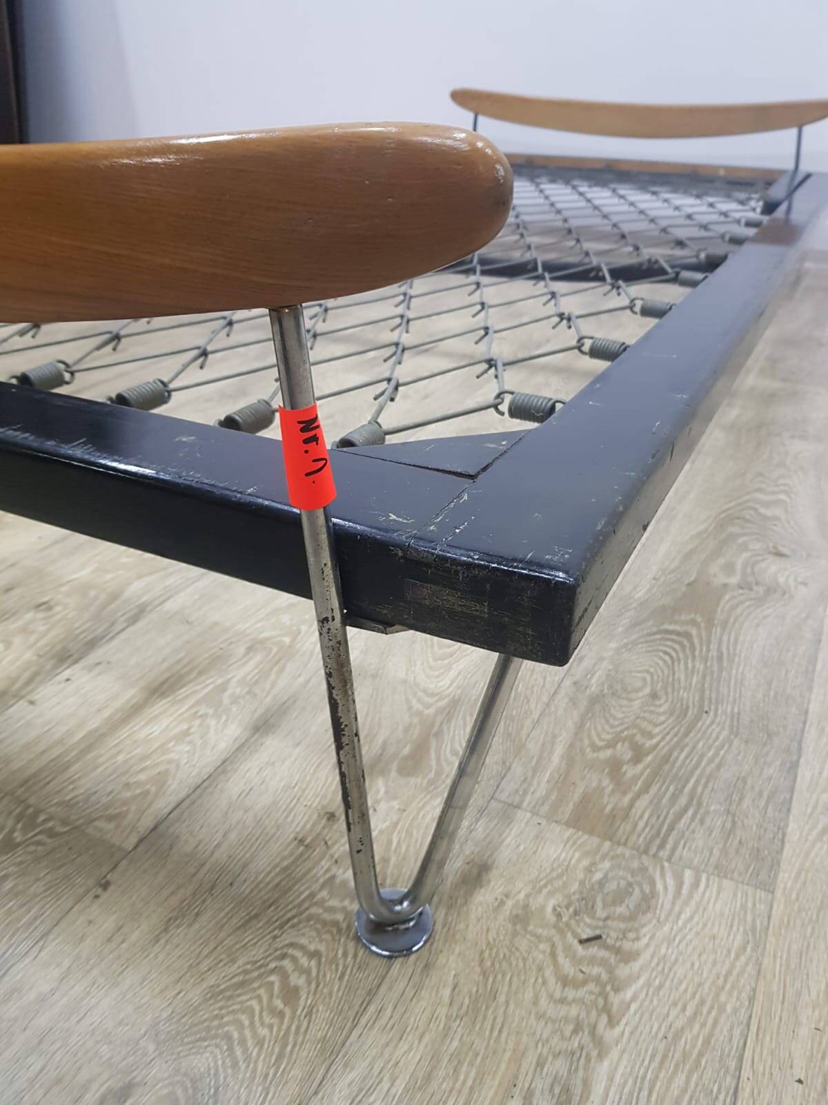 Bed, designed by Fred Ruf for Wohnbedarf, Switzerland, 1950s.No.2