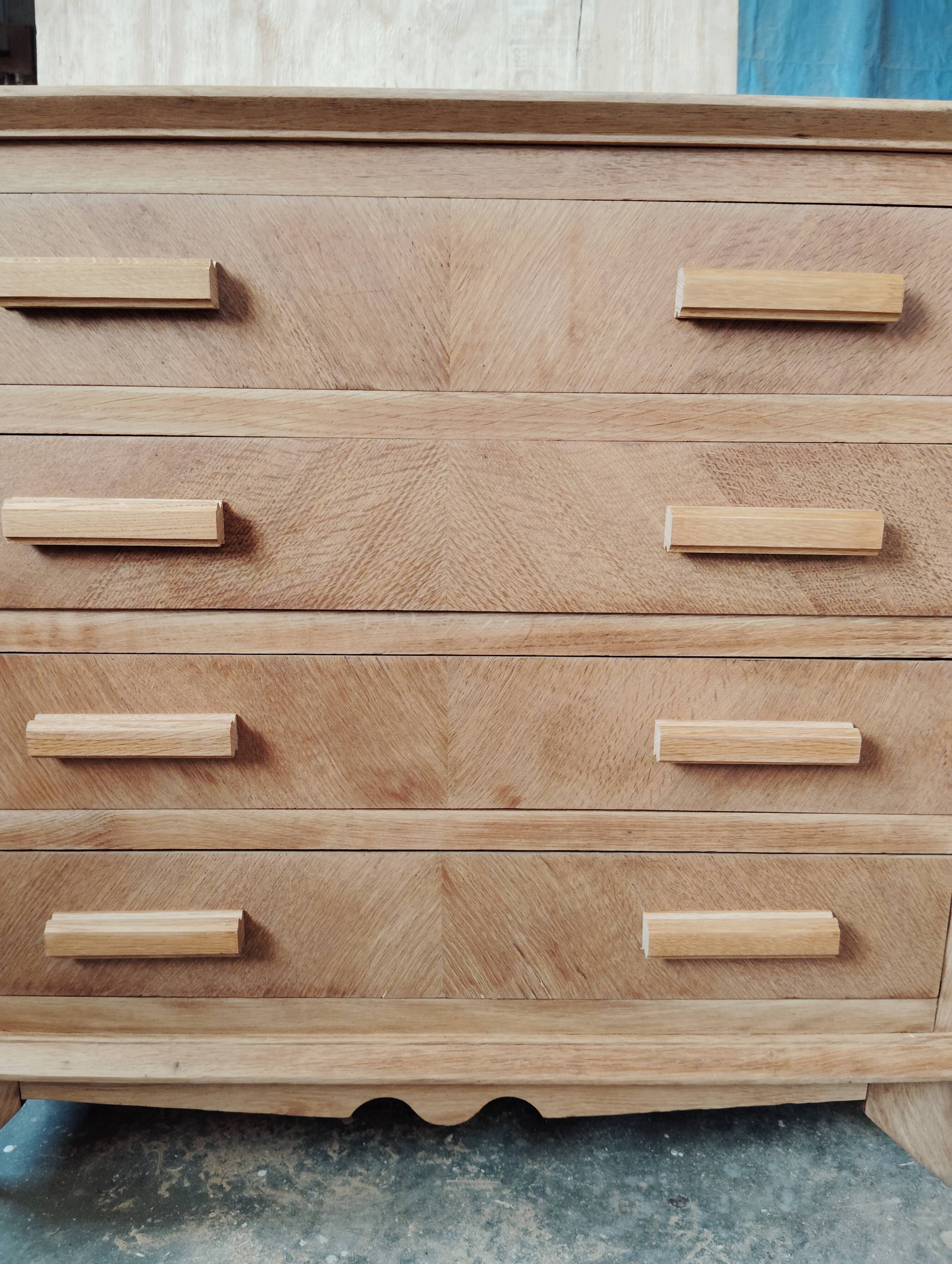 Vintage light oak chest of drawers