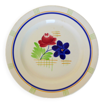 Plat de service rond vintage de Gien modèle Robinson