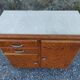 Mado buffet, asymmetrical doors, metal, floral top, vintage