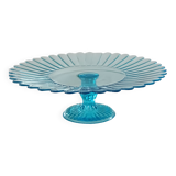 Coupe à fruits bleue sur pied