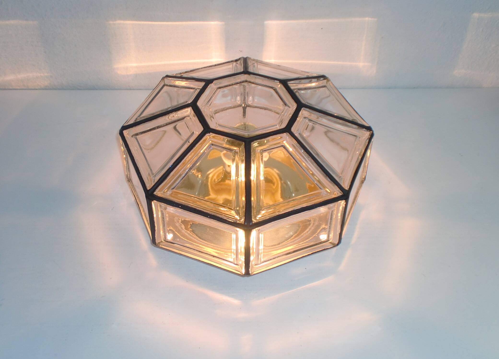 30x17cm glashütte limburg wall ceiling lamp model 2813, geometric shape