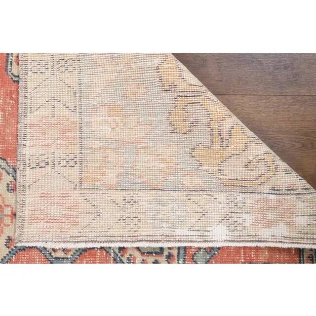 Vintage Turkish Oushak Handmade Wool Cotton Red Area Rug 123x220