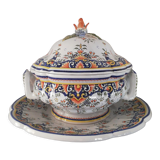 Tureen and its earthenware support from Desvres Geo Martel