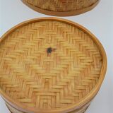 Trio of rattan boxes