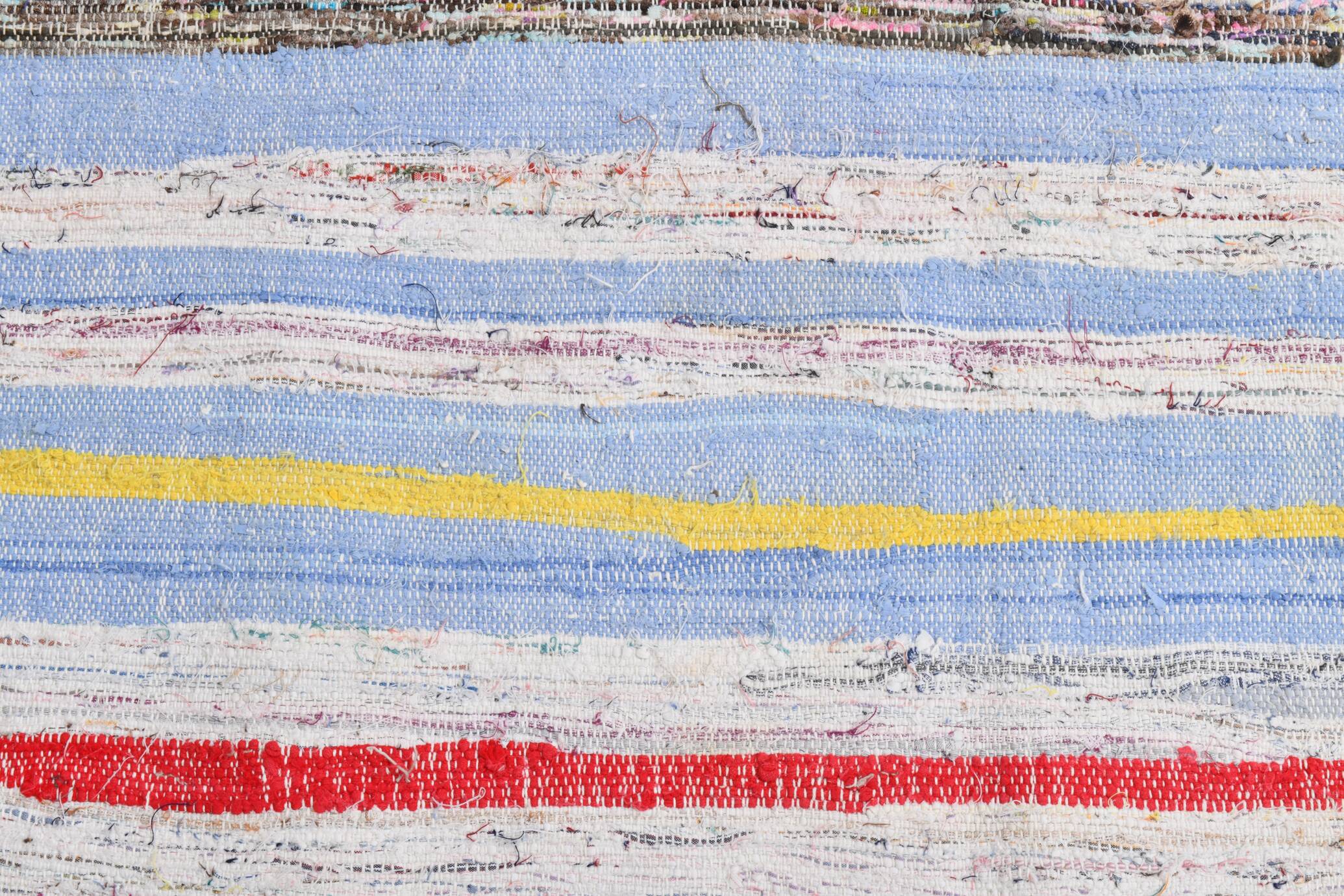 Tapis Kilim à rayures bleu clair 4x6, 117x177 cm