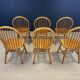 Set of 6 solid pine chairs from the 80s