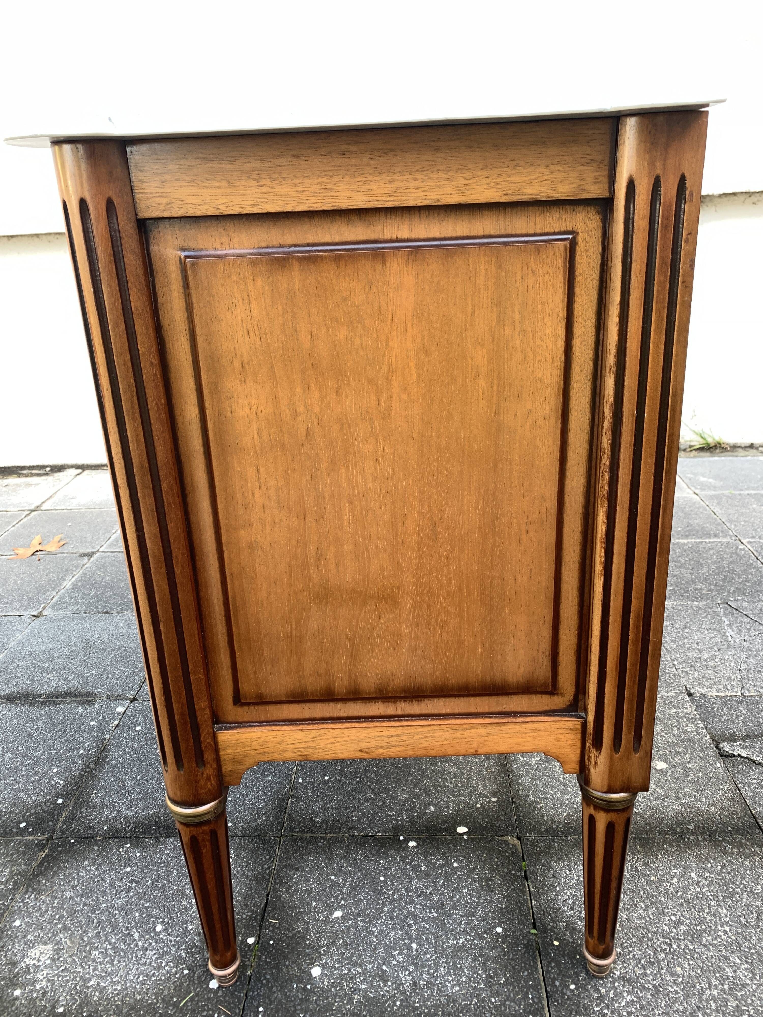 Louis XVI style solid wood chest of drawers, 3 drawers, second half of the twentieth century