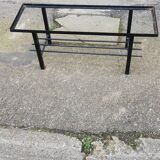 Vintage coffee table metal and lava stone