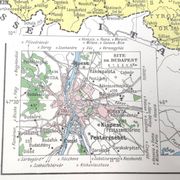 Old map of Austria, Czechoslovakia, Hungary 43x43cm from 1950