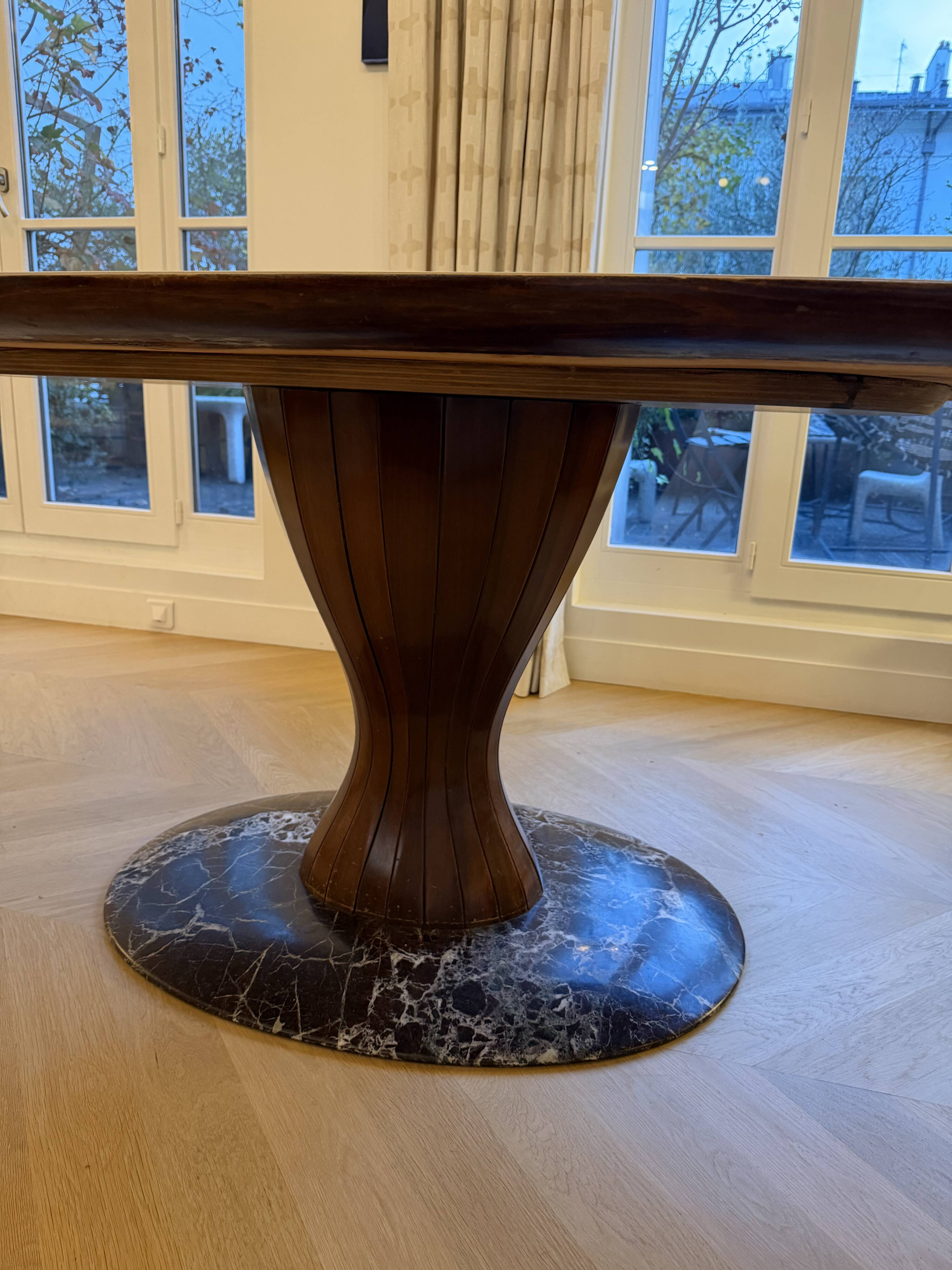 Glass and wood designer table