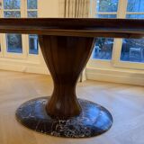 Glass and wood designer table