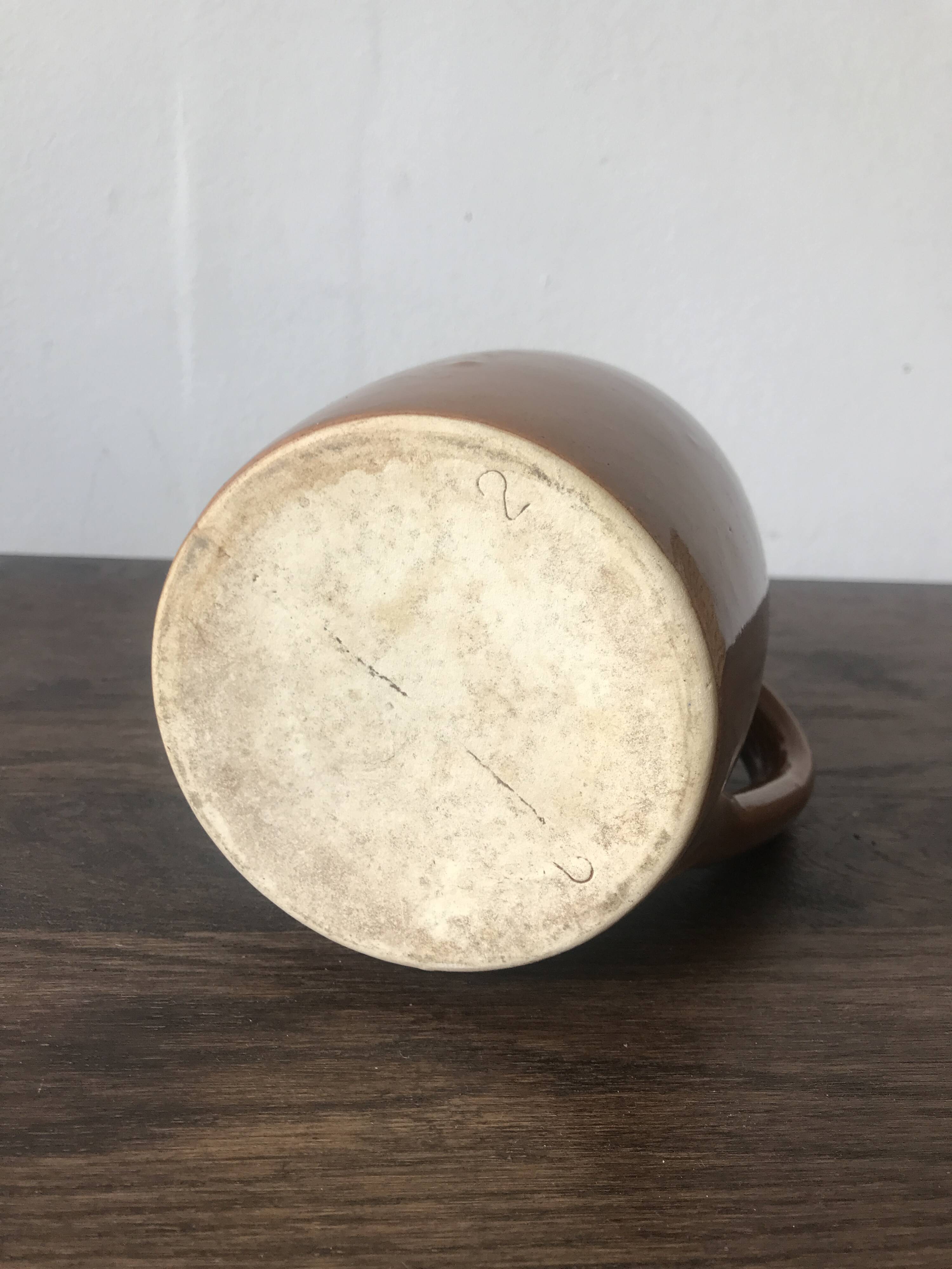 Set of 3 glazed stoneware jugs