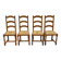4 solid wood chairs in medium oak straw with high farmhouse backrest