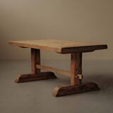 Solid pine dining table – Handcrafted, around 1970