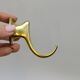 Gold-Colored Anodized Aluminum Coat Hooks, 1950s, Set of 2