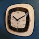 Vintage clock wall clock silent square "SMI Beige Black"