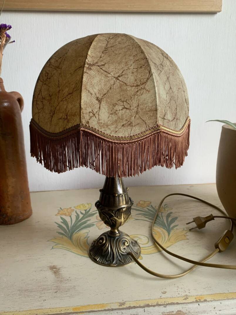 Lampe à poser vintage - Style Bouillotte & Franges