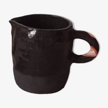 Black stoneware pitcher