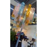 Contemporary Multicolored "Squared" Murano Glass Chandelier