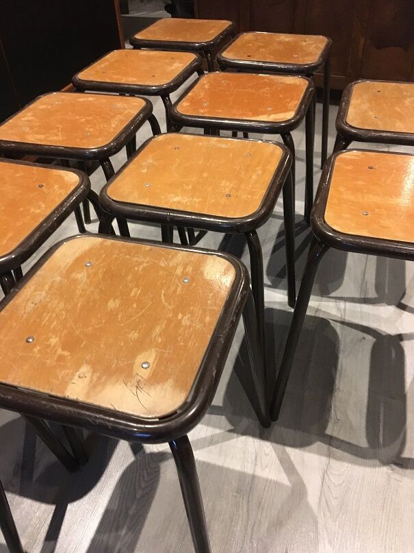 suite of 11 industrial stools