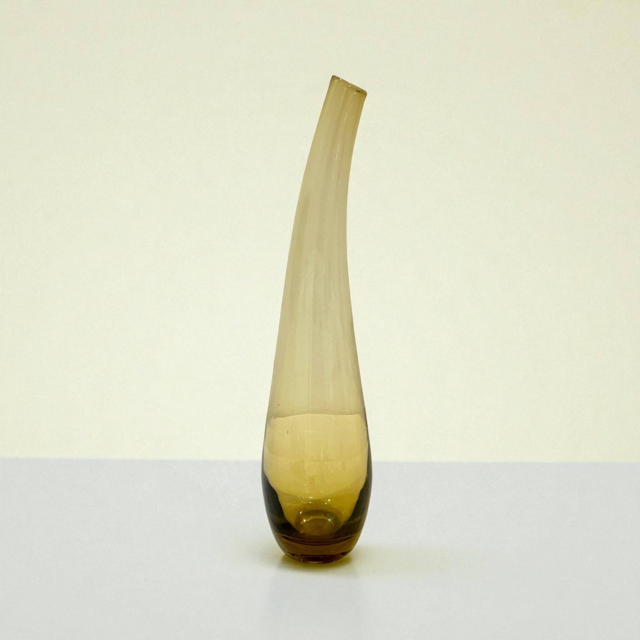 Scandinavian smoked yellow blown glass vase by Lotta Pettersson