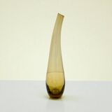 Scandinavian smoked yellow blown glass vase by Lotta Pettersson