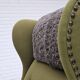 1970s, Danish highback armchair, wool, oak