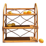 Vintage wall shelf in rattan