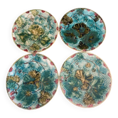 4 assiettes en barbotine ancienne
