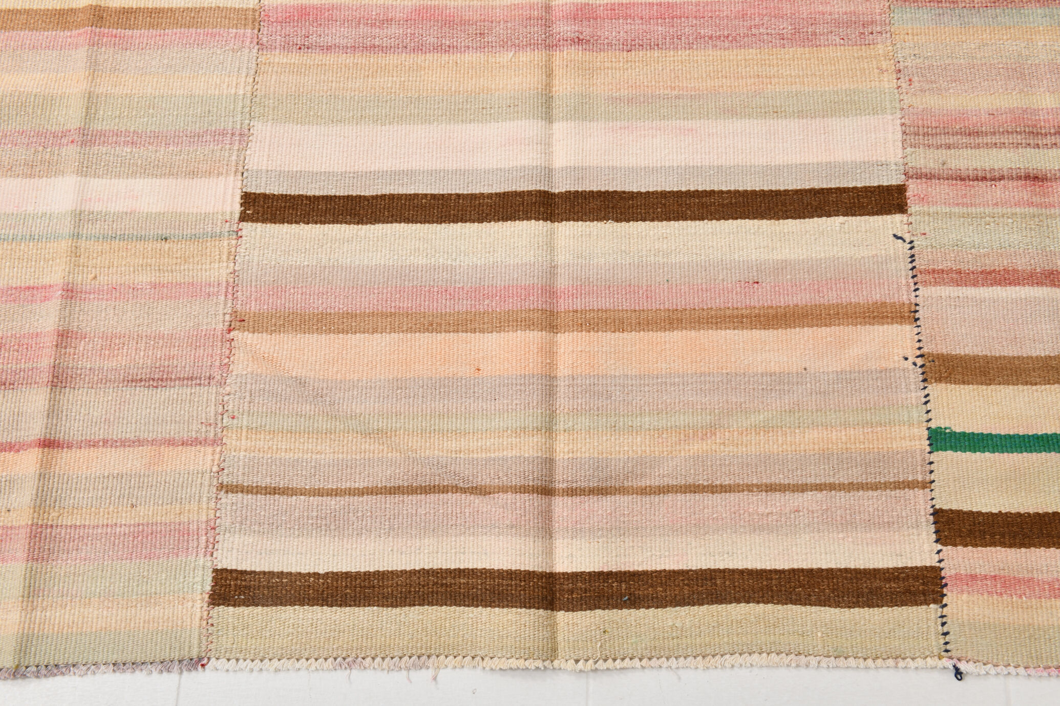 Striped wool kilim rug, 216x292 cm