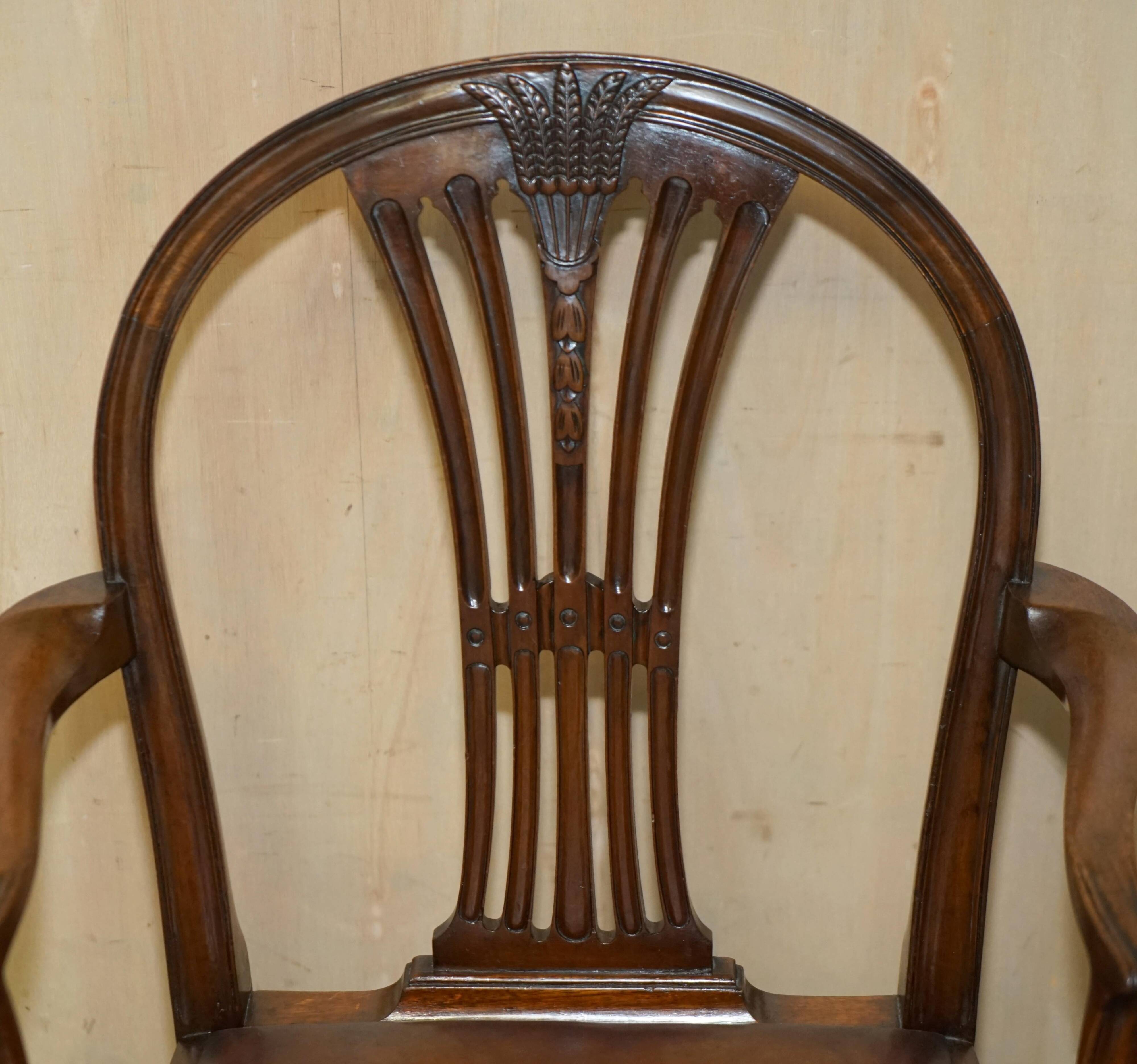 Chaise de capitaine antique George Hepplewhite 1880 cuir
