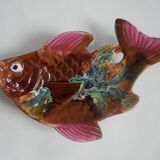 Colorful ceramic fish handcrafted pottery handmade retro kitch hand painted