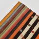 Tapis kilim vintage turc rayé multicolore à motifs géométriques, 190x320 cm