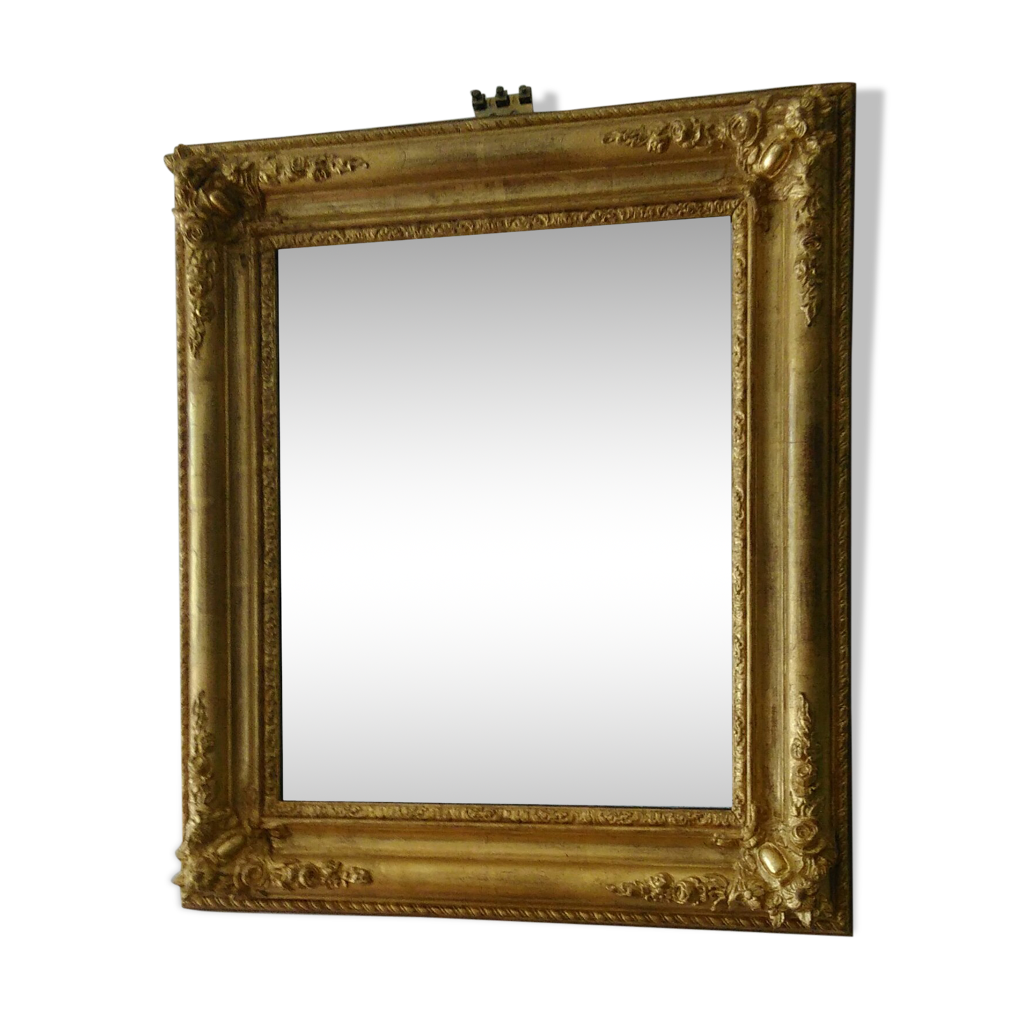 Golden romantic mirror with gold leaf