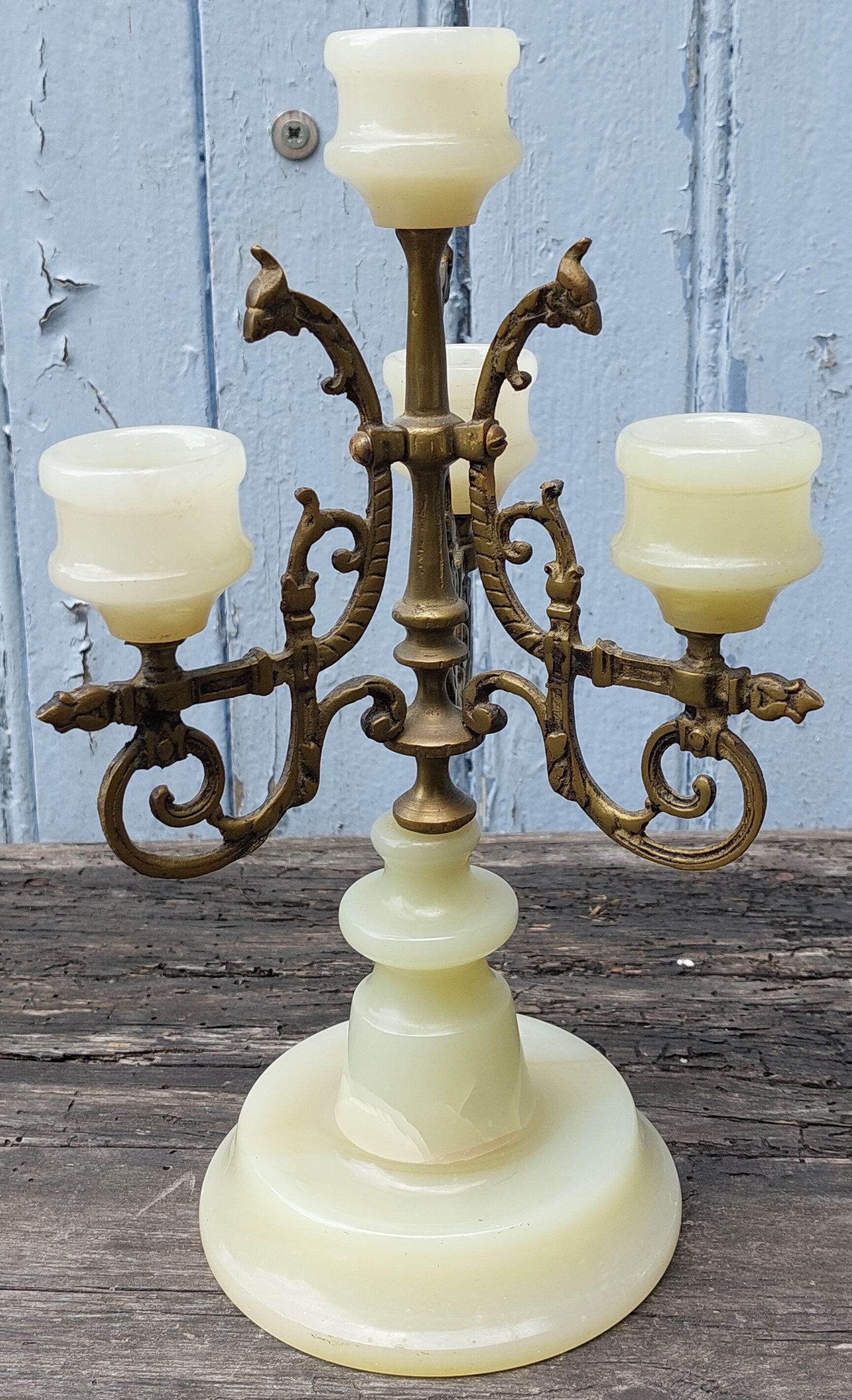 Alabaster candle holder