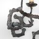 Pair of Brutalist wrought iron wall lamps, 1960s