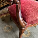 Pair of Louis Philippe period armchairs with rack and pinion